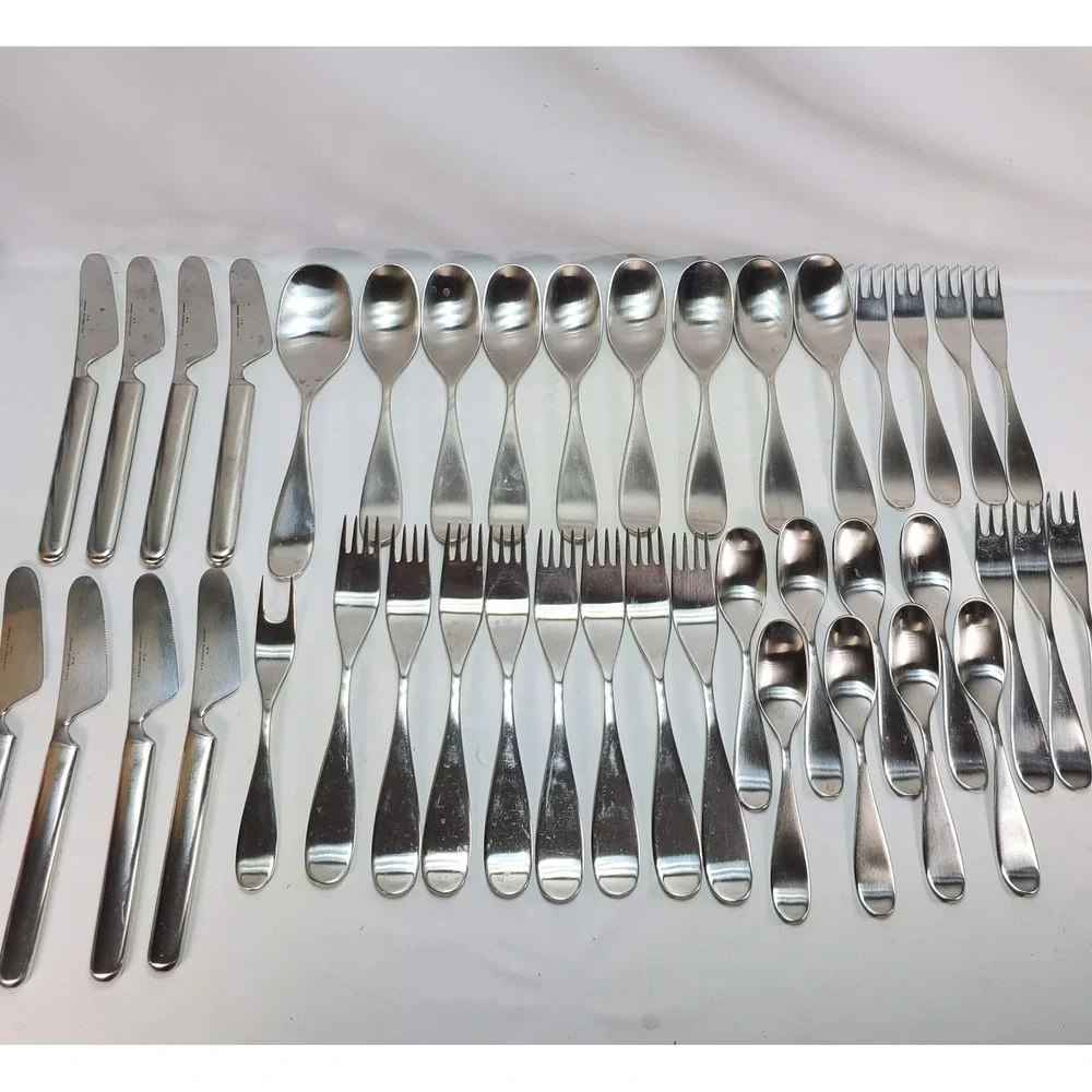 Una Stainless Norway Tias Eckhoff Flatware Set Silver 41pc MCM 18-8 Scandinavian
